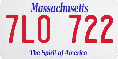MA license plate 7LO722