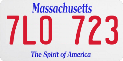 MA license plate 7LO723