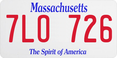 MA license plate 7LO726