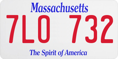 MA license plate 7LO732