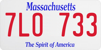 MA license plate 7LO733
