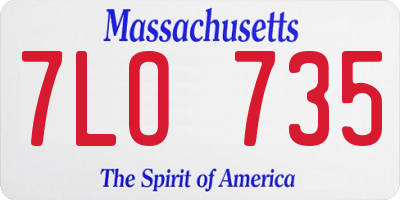 MA license plate 7LO735