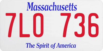 MA license plate 7LO736