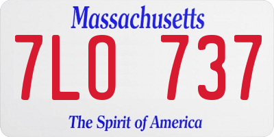 MA license plate 7LO737