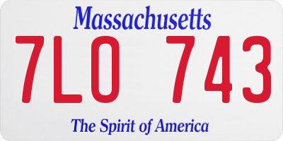 MA license plate 7LO743