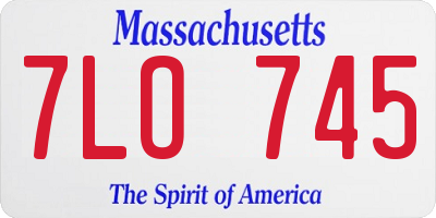 MA license plate 7LO745
