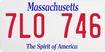 MA license plate 7LO746