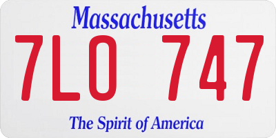 MA license plate 7LO747
