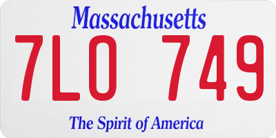 MA license plate 7LO749