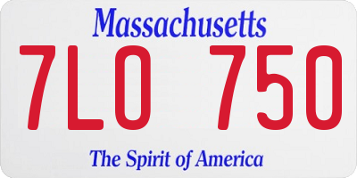 MA license plate 7LO750