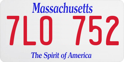 MA license plate 7LO752