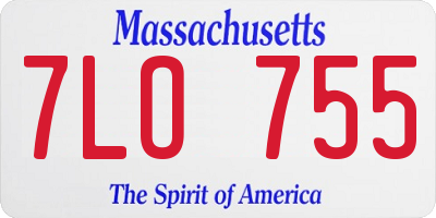 MA license plate 7LO755