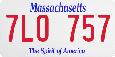 MA license plate 7LO757