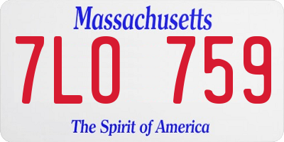 MA license plate 7LO759