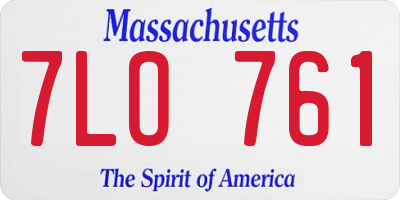 MA license plate 7LO761