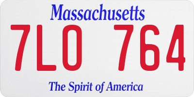 MA license plate 7LO764