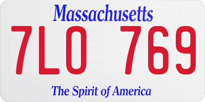 MA license plate 7LO769