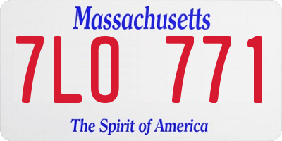MA license plate 7LO771