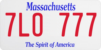 MA license plate 7LO777