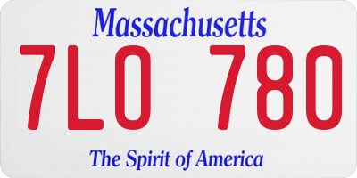 MA license plate 7LO780