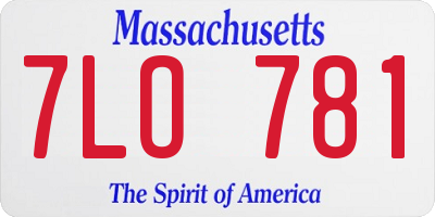 MA license plate 7LO781