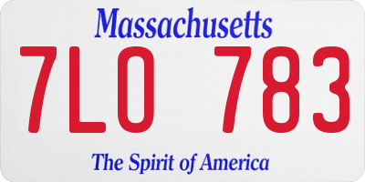 MA license plate 7LO783