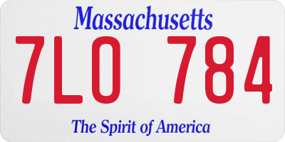 MA license plate 7LO784