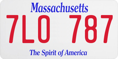 MA license plate 7LO787