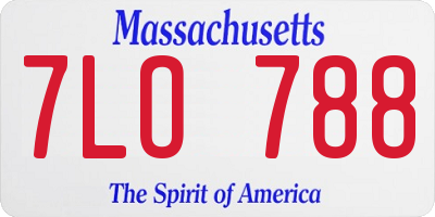 MA license plate 7LO788