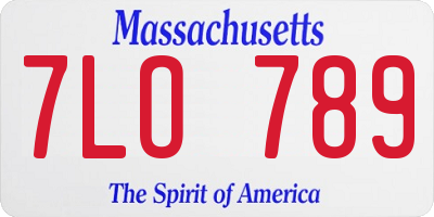 MA license plate 7LO789
