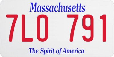 MA license plate 7LO791