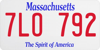 MA license plate 7LO792