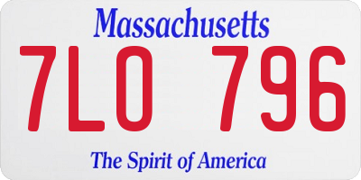 MA license plate 7LO796