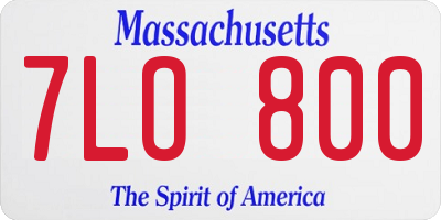 MA license plate 7LO800