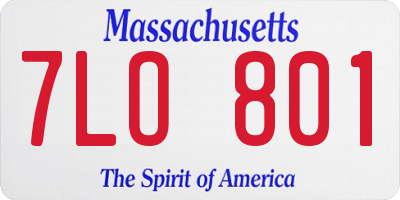 MA license plate 7LO801