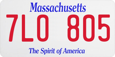 MA license plate 7LO805
