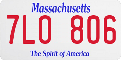 MA license plate 7LO806