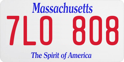 MA license plate 7LO808
