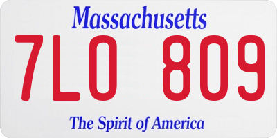 MA license plate 7LO809