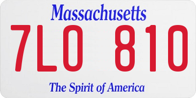 MA license plate 7LO810