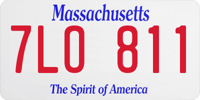 MA license plate 7LO811