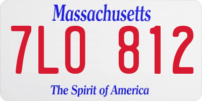 MA license plate 7LO812