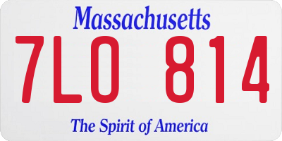 MA license plate 7LO814