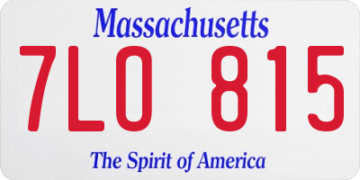 MA license plate 7LO815