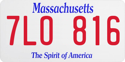MA license plate 7LO816