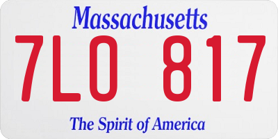MA license plate 7LO817