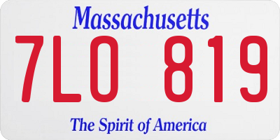 MA license plate 7LO819