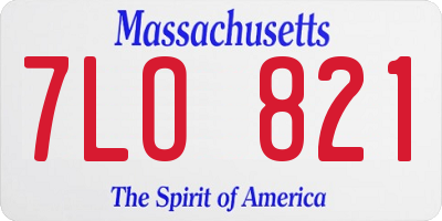 MA license plate 7LO821