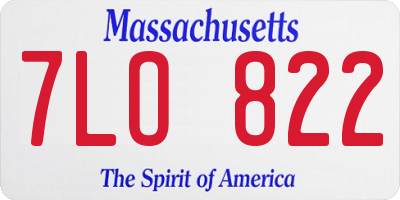 MA license plate 7LO822
