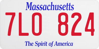 MA license plate 7LO824